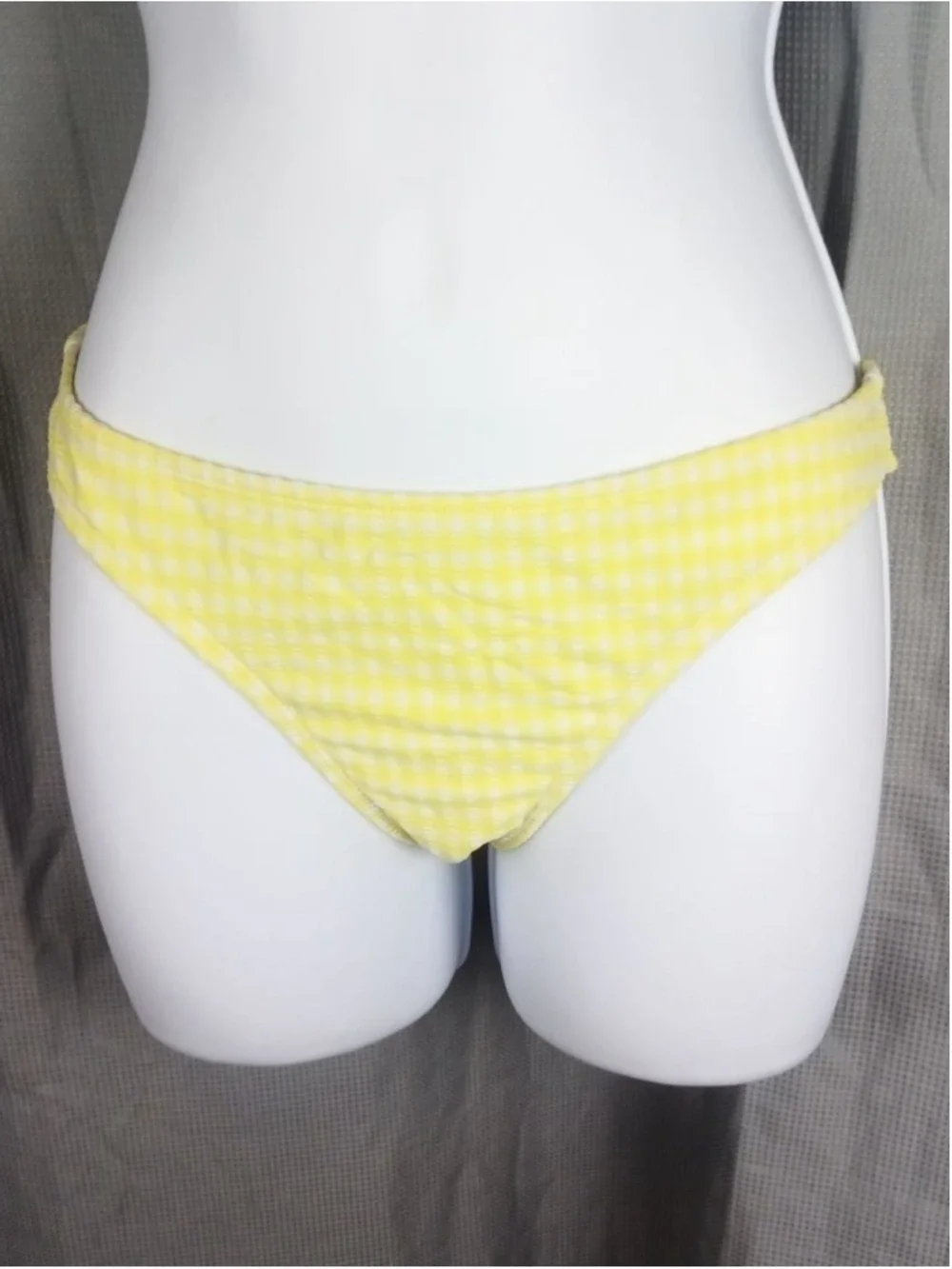 Xhilaration Yellow White Gingham Bikini Bottom Medium